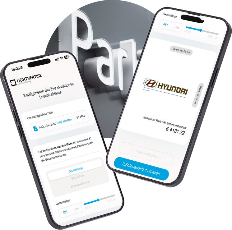 Leuchtreklame Konfigurator
