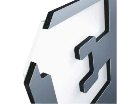 Acrylglas hinterlegt